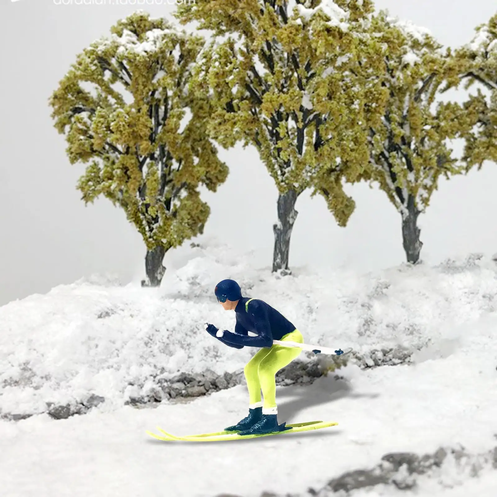 Resin 1/87 Skiing Figures Scenery Figure Scenes Accessories Dark Blue