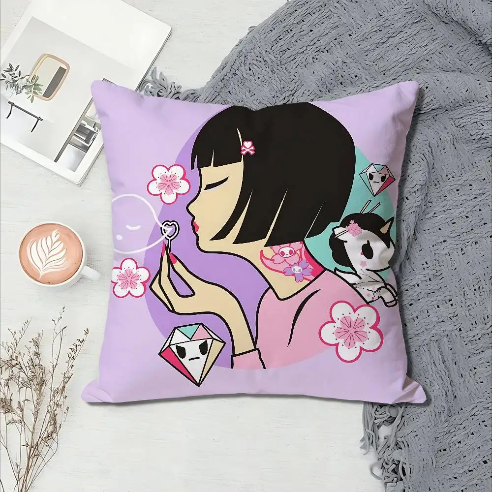 T-TokidokiS-S Girl Pillow Cases for Bedroom Living Room Sofa Home Decor Polyester Cushion Cover with Zipper