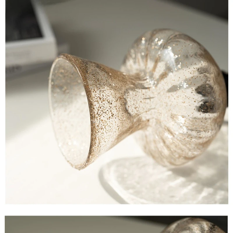 French Ancient Glass Vase Ornament Livingroom Flower Arrangement High-end Luxury Dining Table Decoration Water Culture Device