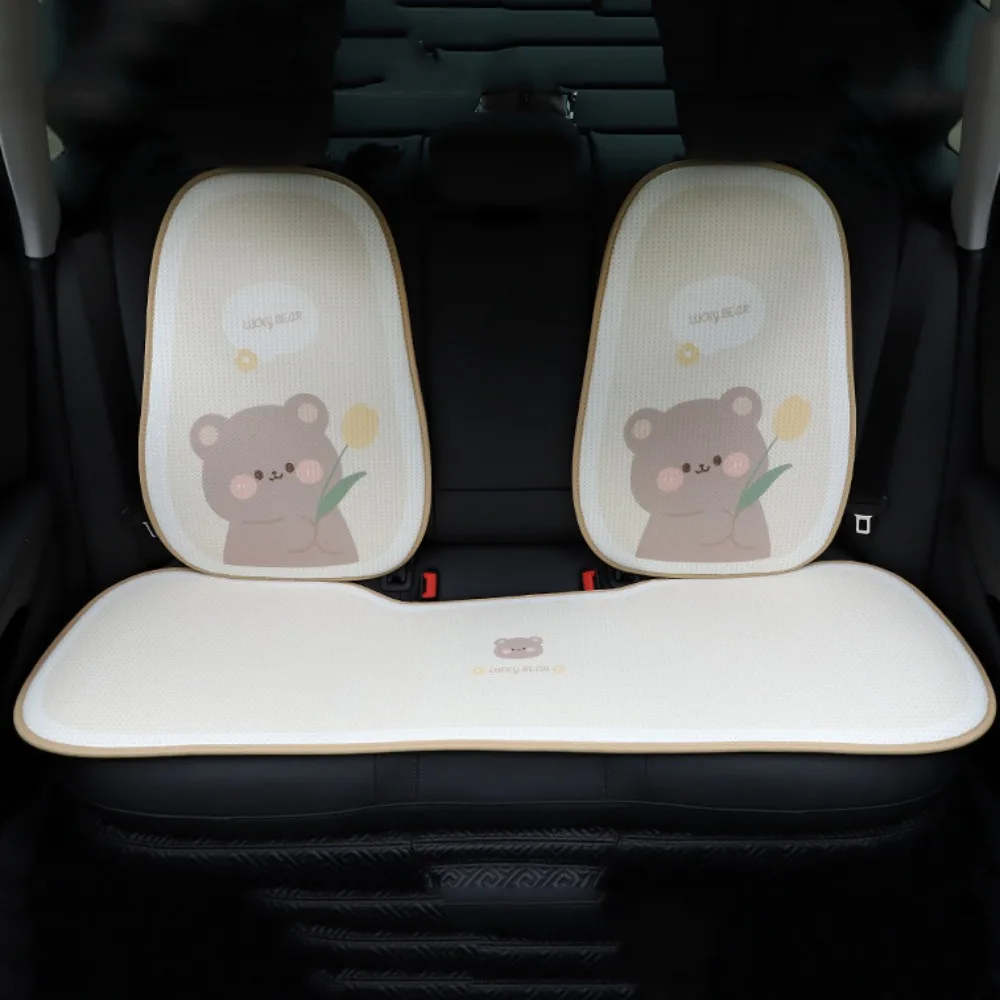 

Bear Cartoon Bear Car Seat Cushion Protector Mat Breathable Summer Breathable Seat Pad Mesh Rabbit Pattern Car Ice Silk Cushion