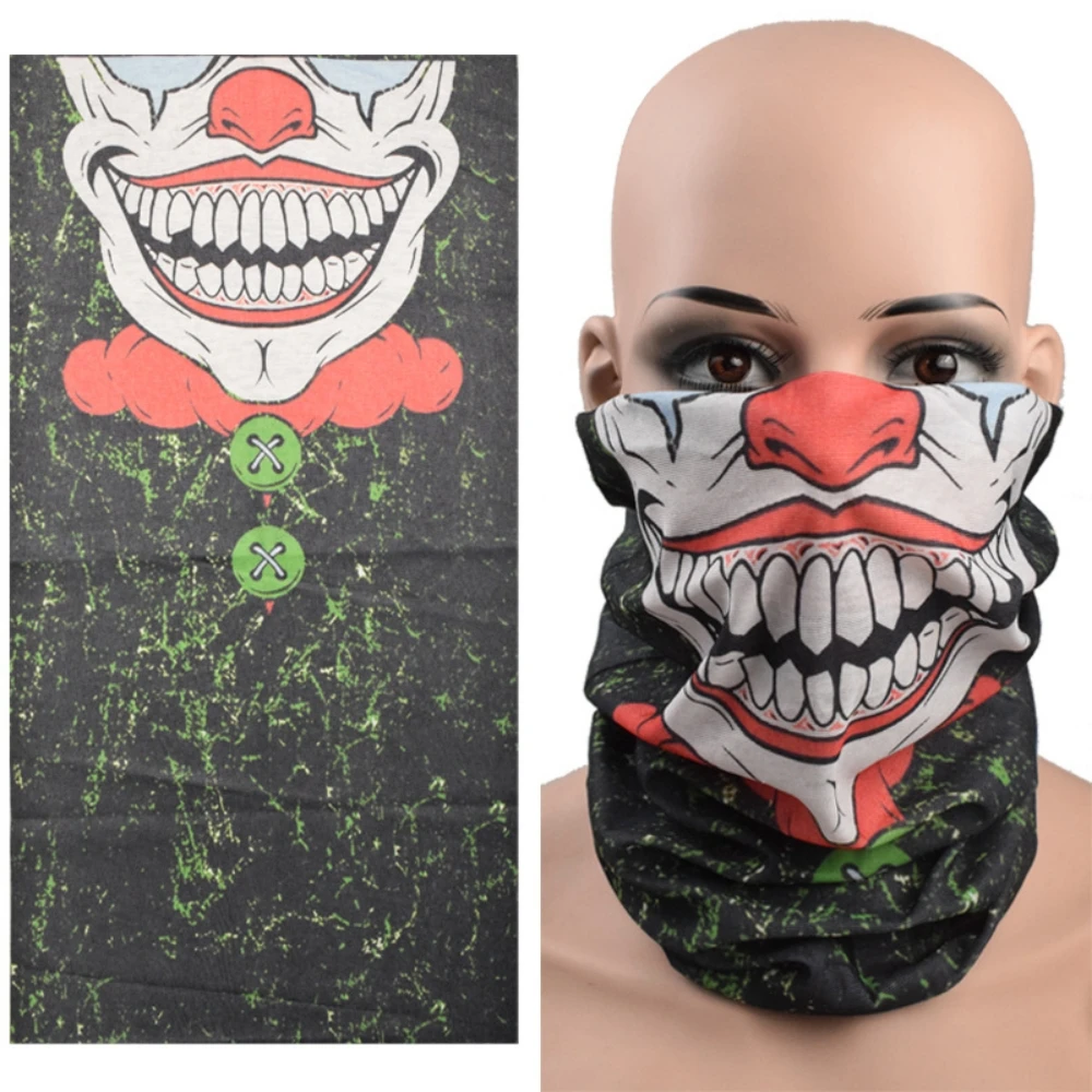 Halloween CS Skull Mask Seamless cycling sunscreen mask magic scarf sport scarf half grimace clown ZY011