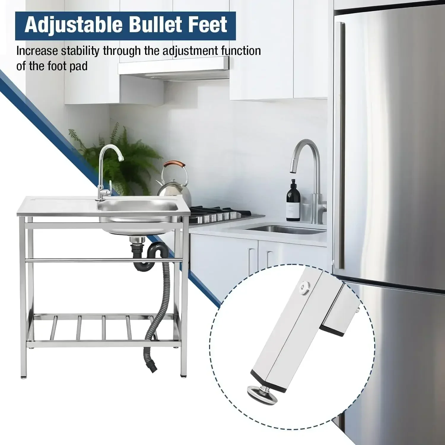 

Новинка! Бесплатная доставка! Отдельностоящая кухонная мойка с рабочей поверхностью, коммерческая мойка из нержавеющей стали с комплектом для коммерческого использования, 29 дюймов