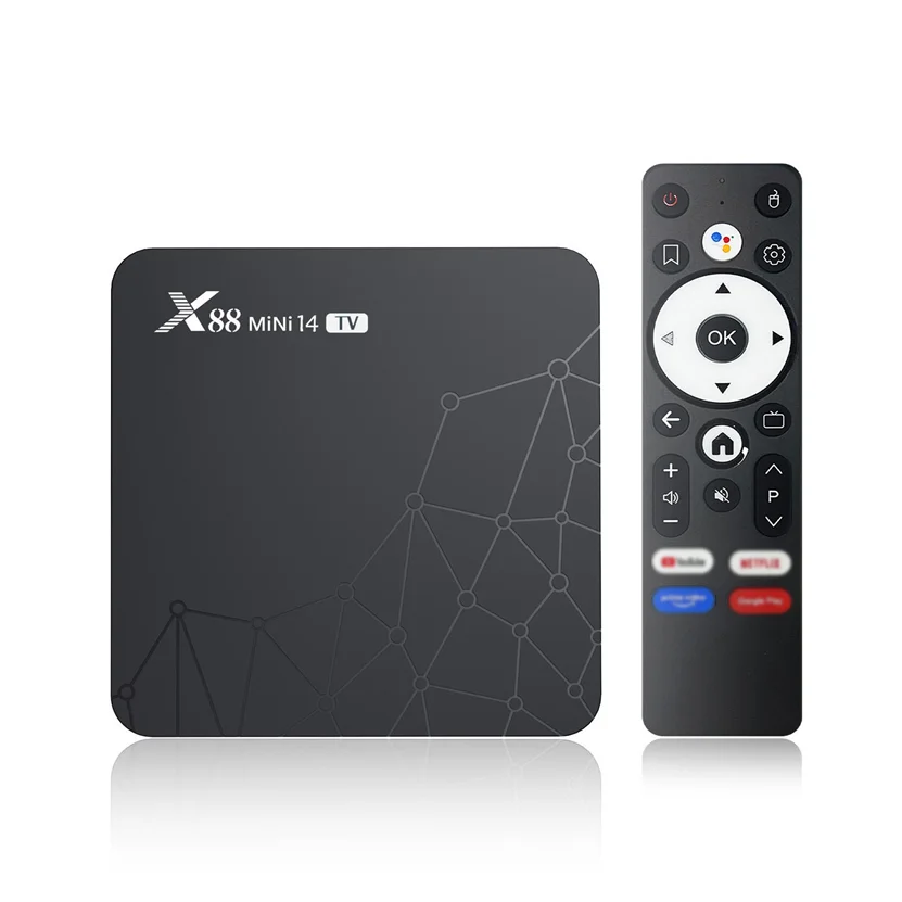 Chipset Android 14 RK3518 Smart TV Box Decodifica video 4K Telecomando vocale Lettore multimediale 4K Set Top Box X88 Mini 14