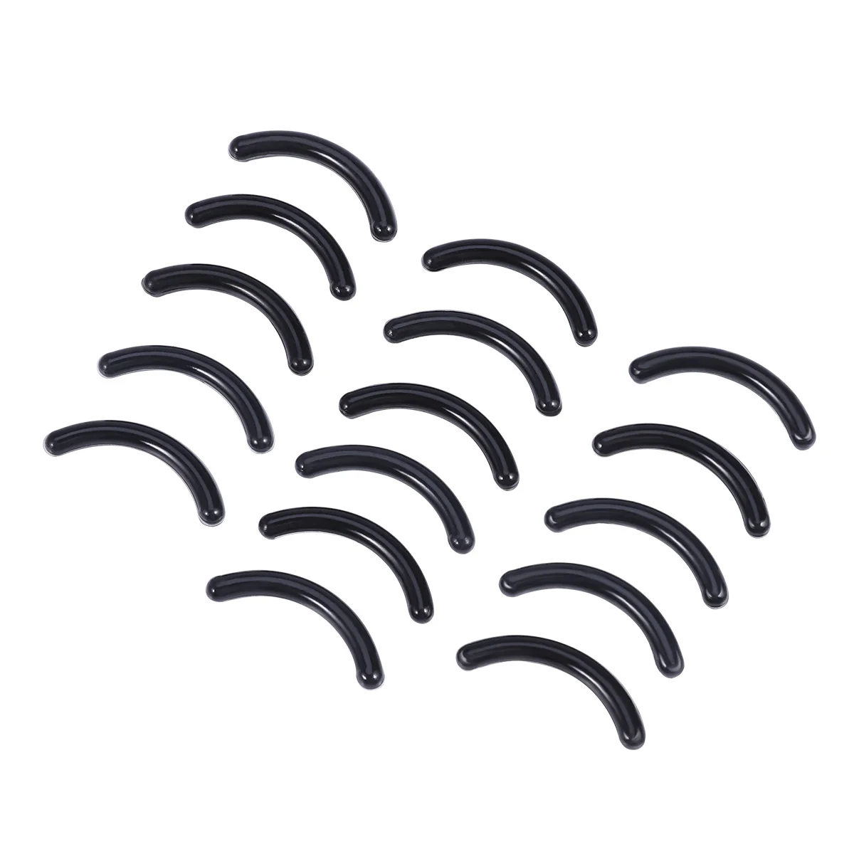 16 strisce di silicone nere per cuscinetti di ricambio elastici per piegaciglia, nessun danno alle ciglia, mascara a prova di sbavature