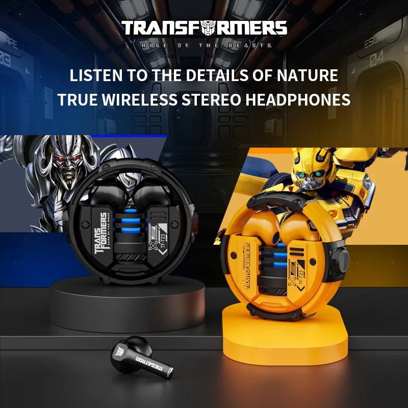 TRANSFORMERS TF-T23 Earphones Wireless Bluetooth Headset Noise Reduction HiFi Sound Headphones HD Mic Call Gaming Music Earbud