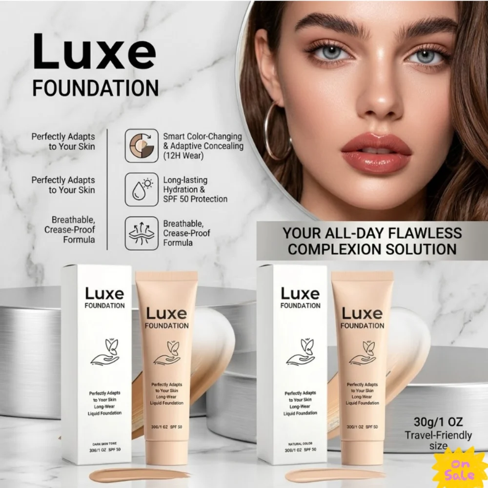 Fond de teint liquide magique changeant de couleur, base de maquillage à ajustement intelligent du teint, correcteur à couverture complète, crème hydratante longue durée