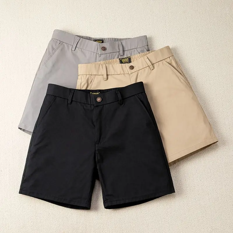 

American Casual Men's ort orts Summer Thin Slim Fit 3/4 Length Beach Pants Trendy Polyester Fiber mid Waist Straight Tube