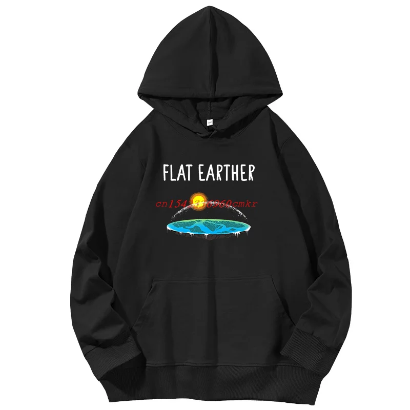 

Fashion Unisex Cotton Spring Autumn Long Sleeves Printed Sweater Funny Flat Earthers Graphic Hooded Sweatshirts Pullover Hoodies