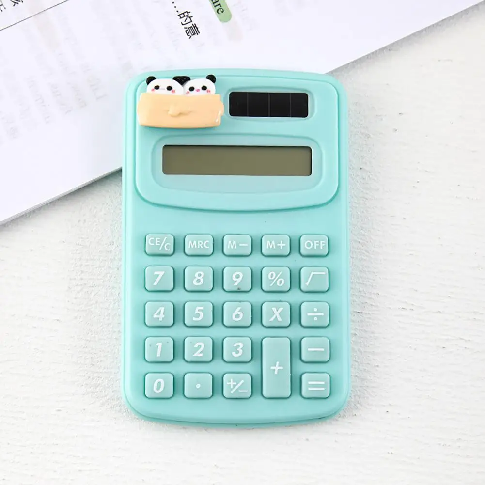 Детский мини-калькулятор панды, портативный мини-калькулятор панды с милым дизайном, пластиковые резиновые кнопки, легкий для офиса