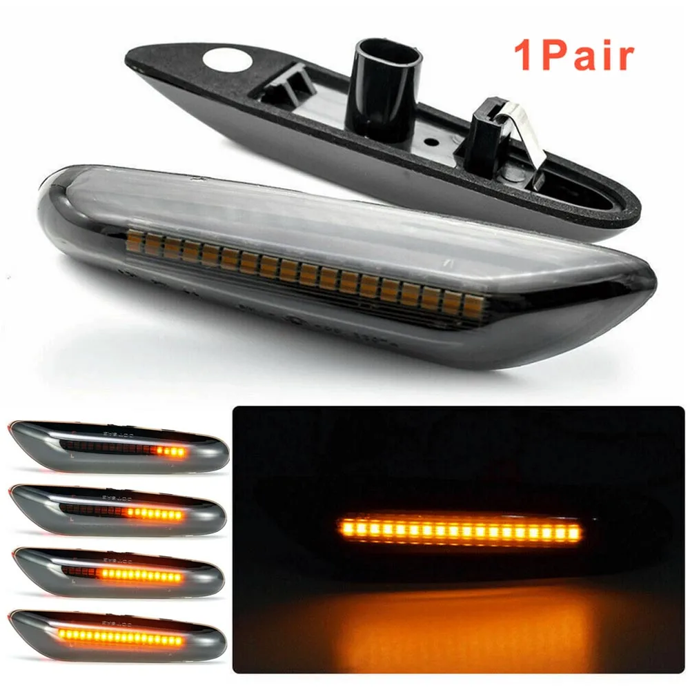 

LED Dynamic Sequential Flasher Turn Signal Side Marker Lights Running Water For BMW 1 3 5 Series E46 E60 E87 E90 E92 X1 X3