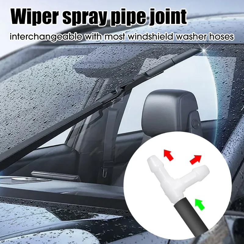 Car Windscreen Washer Joiner Pipe Connector T Piece Straight 3 Way Y Piece Air Fuel Water Petrol Wiper Washer Nozzle Hose