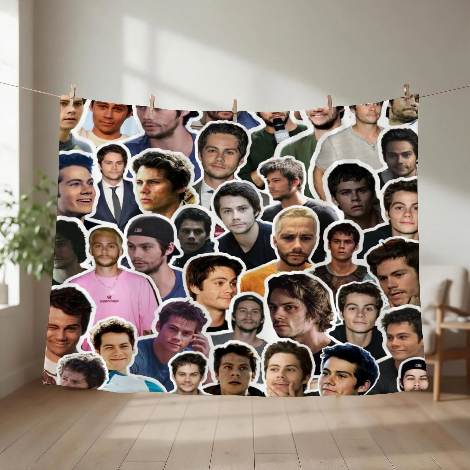 Dylan Obrien Collage Throw Blanket couch cozy soft plush fuzzy picnic outdoor blanket