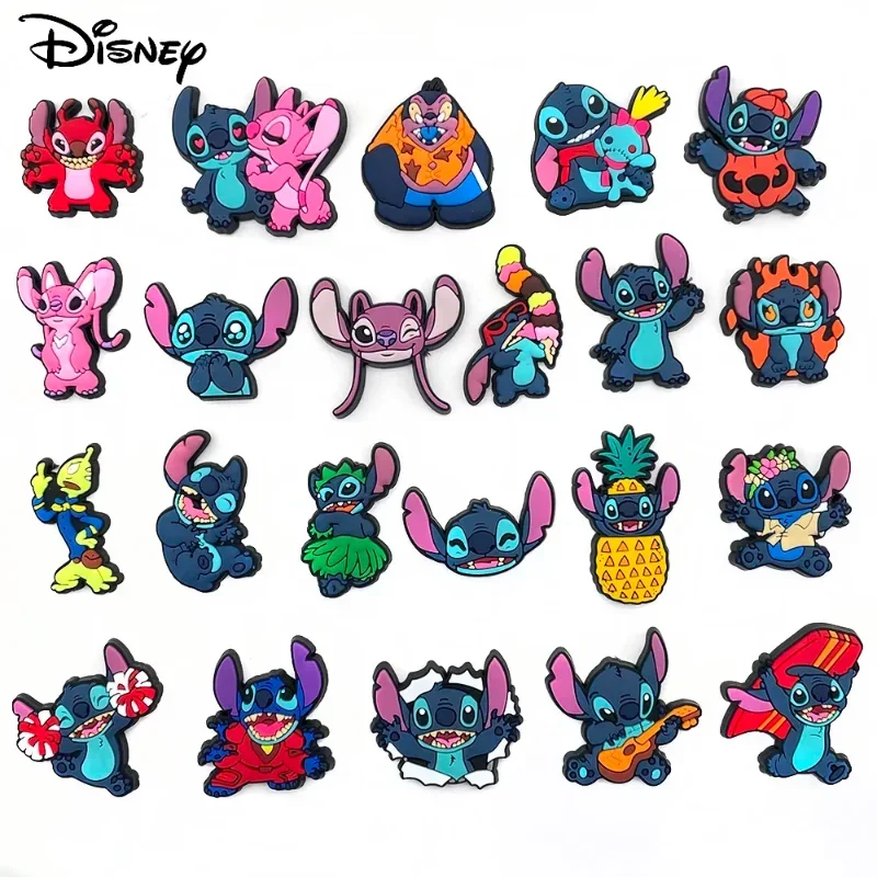 Disney Stitch Shoe Flower Kawaii PVC Shoe Buckle Croc Shoe Cartoon Decorative Buckle DIY Animation Accessories Gift for Children