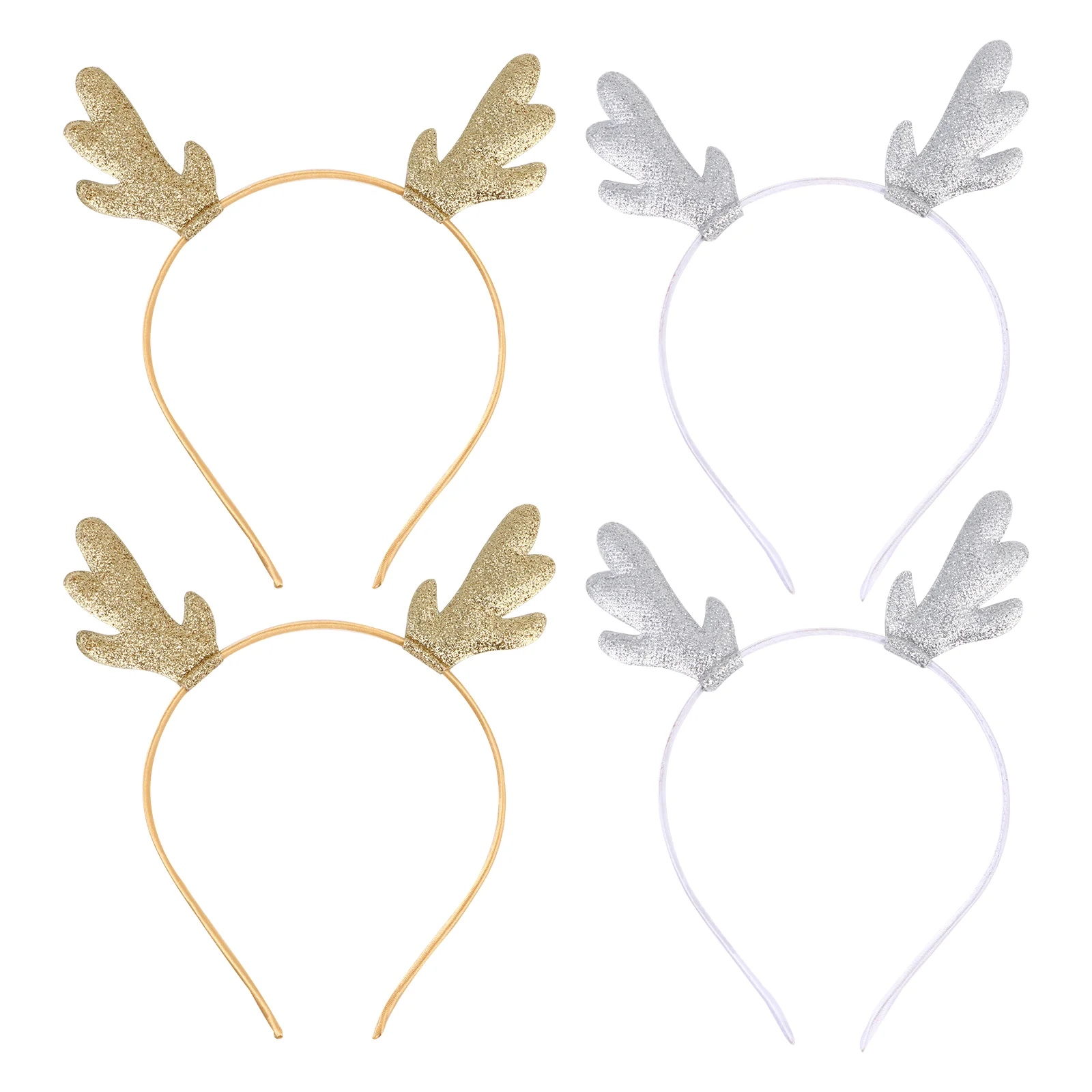 

4 Pcs Reindeer Antler Hair Hoop Christmas Headband Dressy Rompers for Women Headbands Fabric Sequin