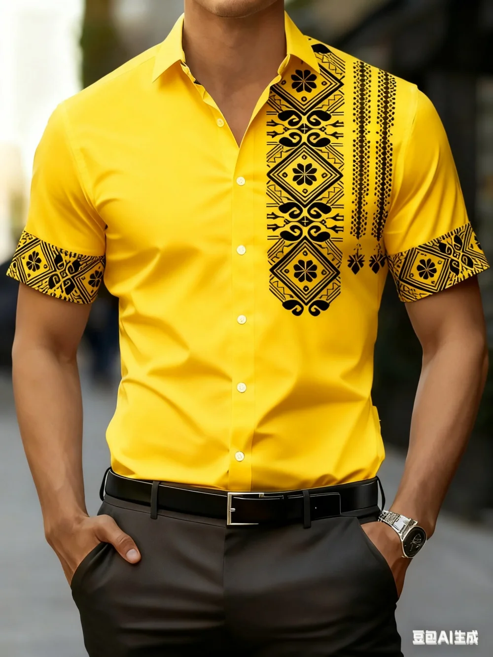 Men's Business Casual Shirt 2025 Hawaii Fashion Short Sleeve Lapel Cardigan Casual Vacation Men's Clothing Fast Shipping