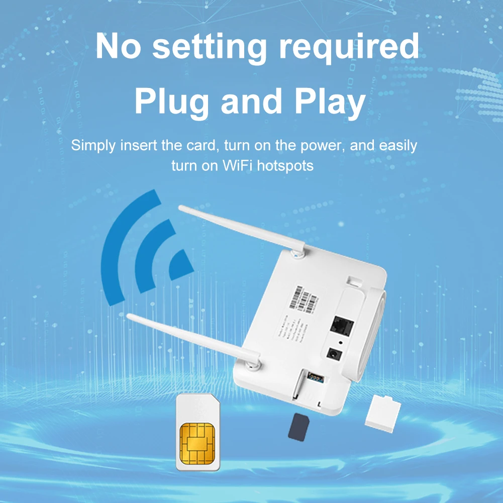 4G Wireless Router 300Mbps 4G LTE CPE Router Modem External Antenna with Sim Card Slot US Plug Internet Connection