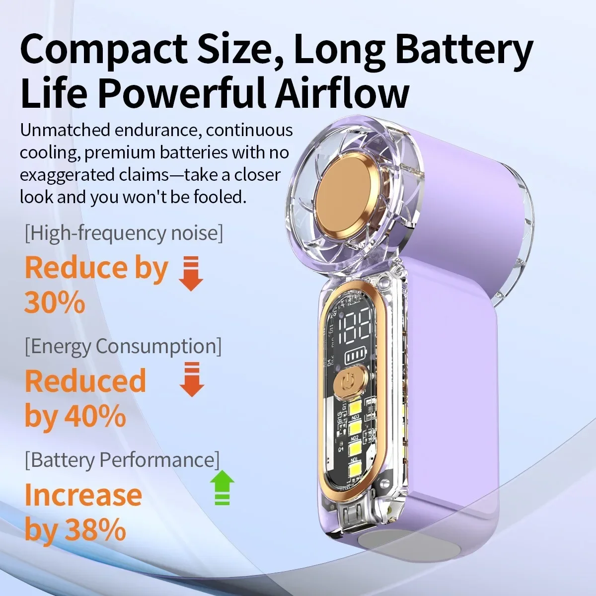 Ultra-quiet mini fan: runs quietly, offers long battery life, and is compact enough to fit in your pocket for easy portability