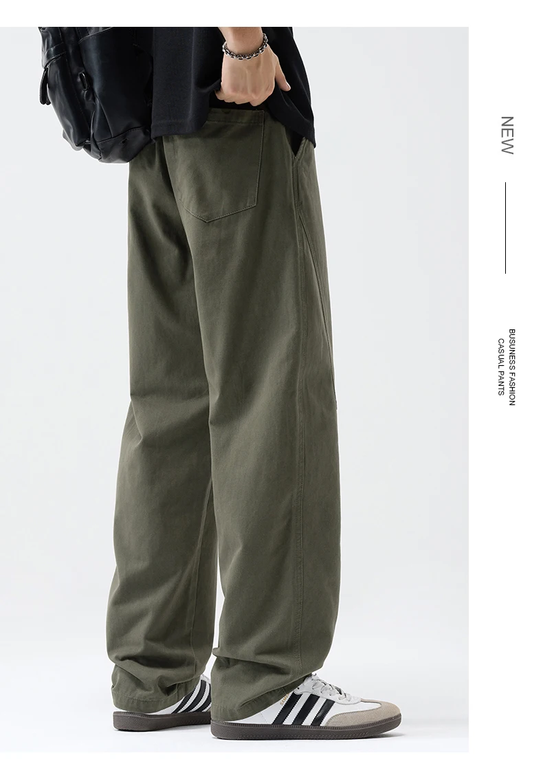 Bequeme Herren-Baumwollhosen | Frühling Sommer Gerade Geschnittene Weite Hose | Lässige Weite Hosen für den Alltag S-4XL – Detail 13