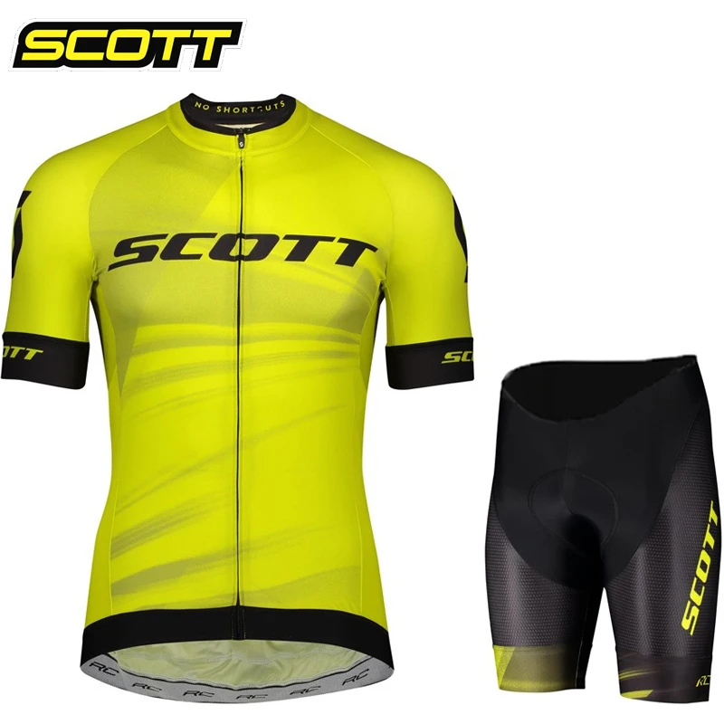 SCOTT Cycling Jersey Set Men Summer Outdoor Sports Cycling Clothing Quick Dry Bike Clothes Breathable MTB Bicycle Cycling Suit