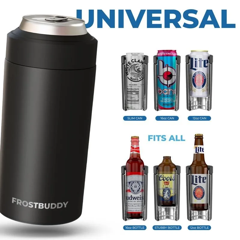 

Universal Buddy | Fits 12oz Cans, Slim Cans, 12oz Bottles, 16oz Cans | Coffee Cup | Double Wall Insulated Drinkware