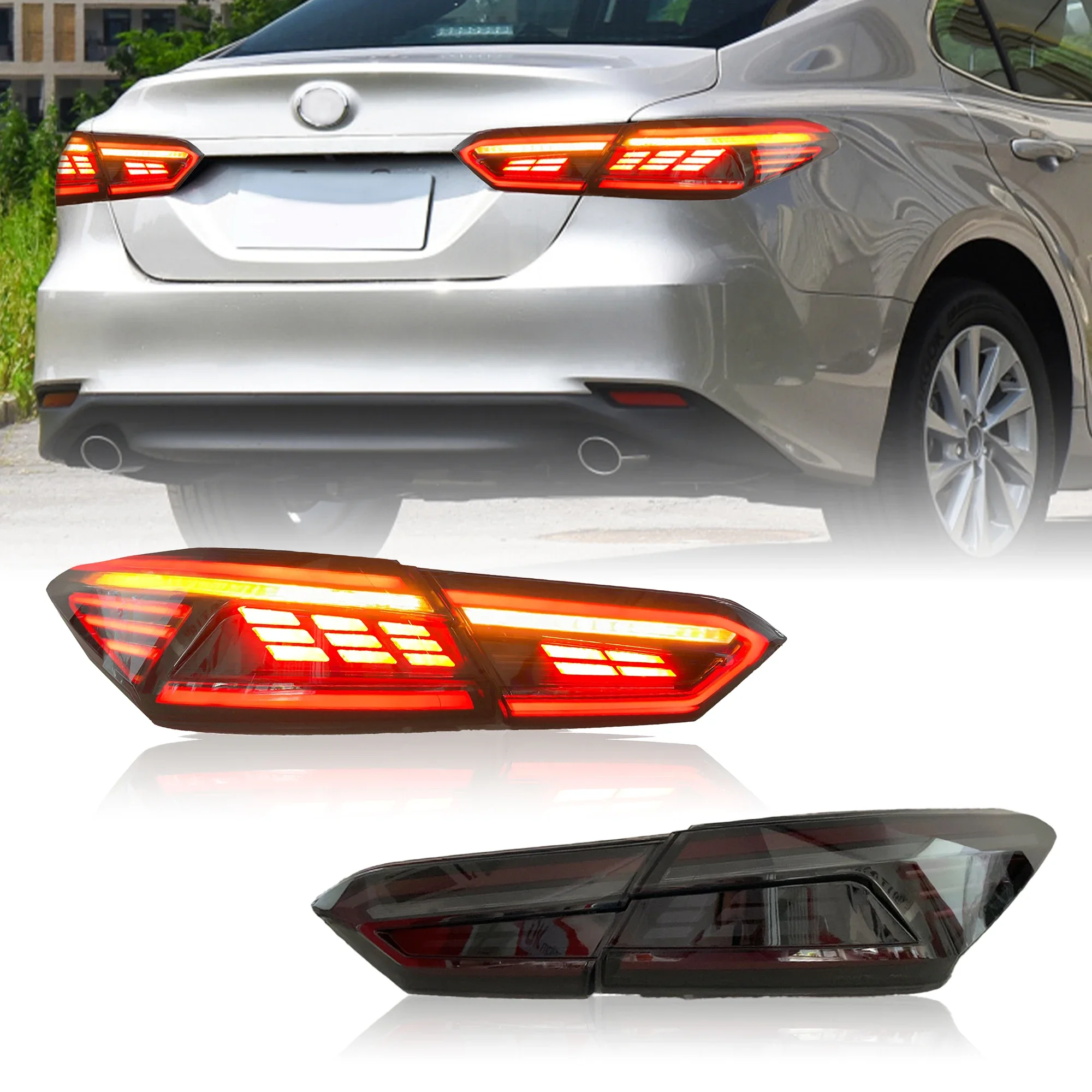 DK MOTION  Modifit stop light 2018-2022 Year Back Rear Light Smoke Black Color Sequential For TOYOTA camry