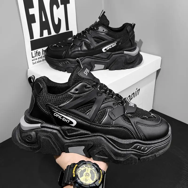 الرجال سميكة سوليد عارضة شبكة لوحة أحذية الخريف تنفس لينة سوليد احذية الجري في الهواء الطلق أزياء أحذية رياضية الذكور أحذية رياضية #2