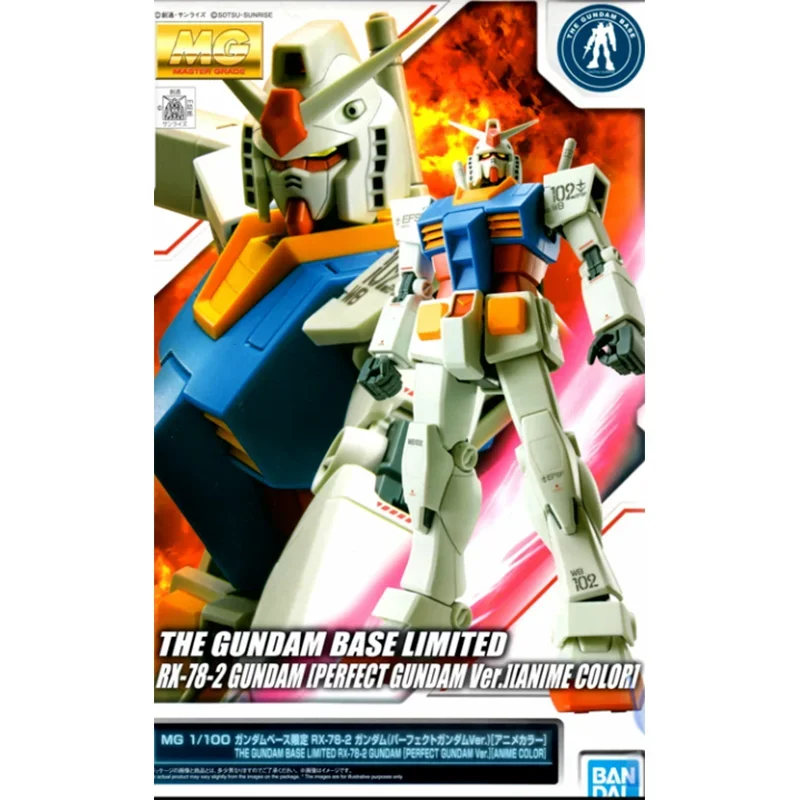 Bandai Genuine Gundam Model Kit Anime Figure MG 1/100 RX-78-2 THE GUNDAM BASE LIMITED Action Figures Toys Gifts for Kids