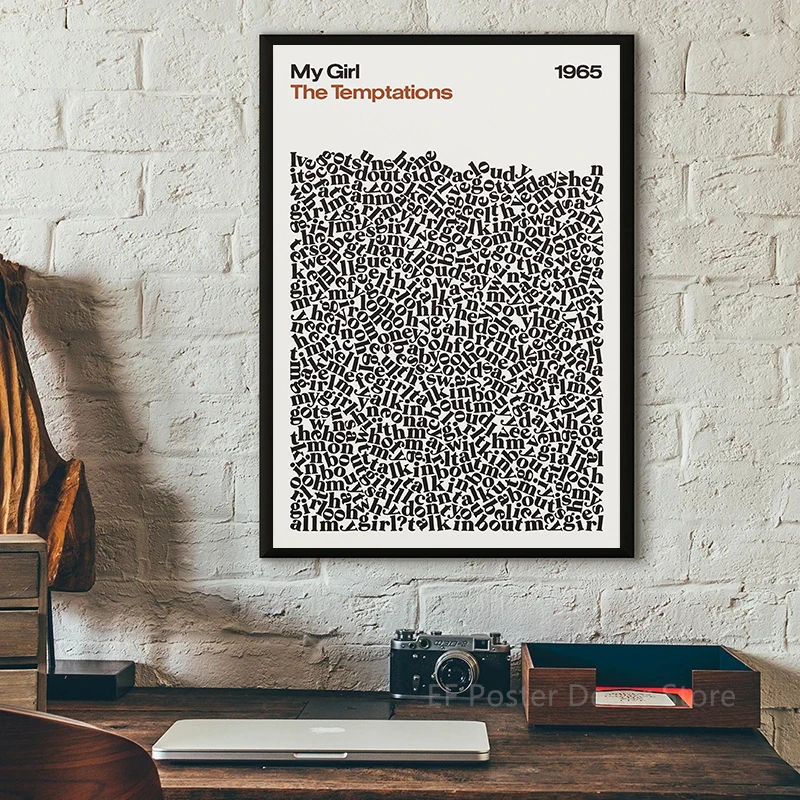 كلمات علاج ملصق علاج الجمعة أنا في الحب أغنية يطبع أغنية واحدة حائط لوح رسم صور فنية ديكور غرفة المنزل #2