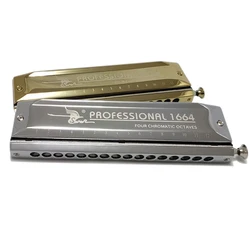 Swan Professional Chromatic Harmonica 16-Hole Musical Instruments 12 Holes Armonica Silver Gold Harp Key of C Mouth Organ Music