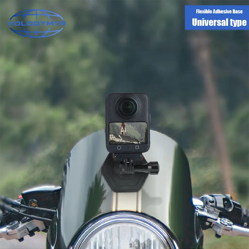 

VOLODYMYR for OSMO 360/ Action 3 4/Ace2 /Insta360 X5 Flexible Adhesive Action Camera Mount Helmet Car for GoPro Hero12/11/10/9