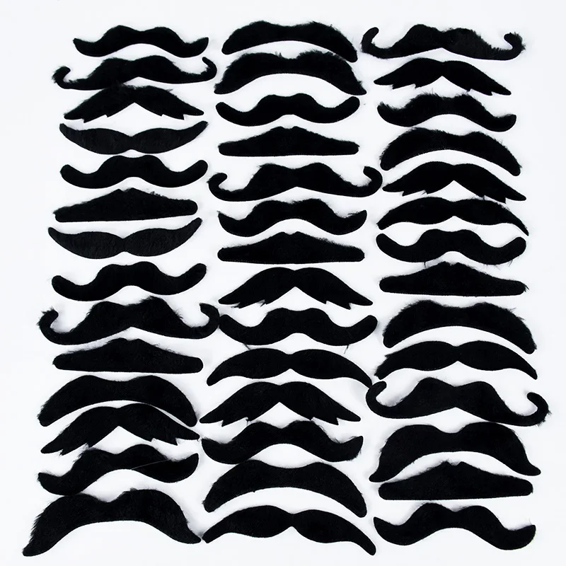 

48Pc Self-Adhesive Fake Mustache Creative Funny Simulated Beard Cosplay Costume Photograph Prop Halloween Masquerade Party Decor