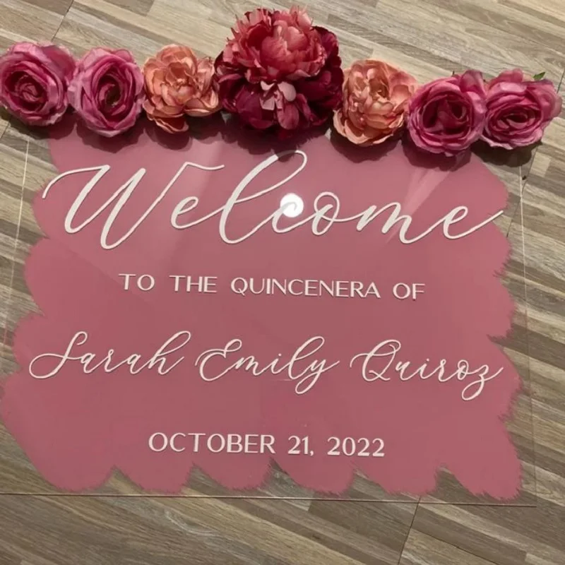 Acrylic Wedding Signs Bundle Acrylic Sign Package Custom Acrylic Welcome to our happily Ever After Personalized Welcome Signs