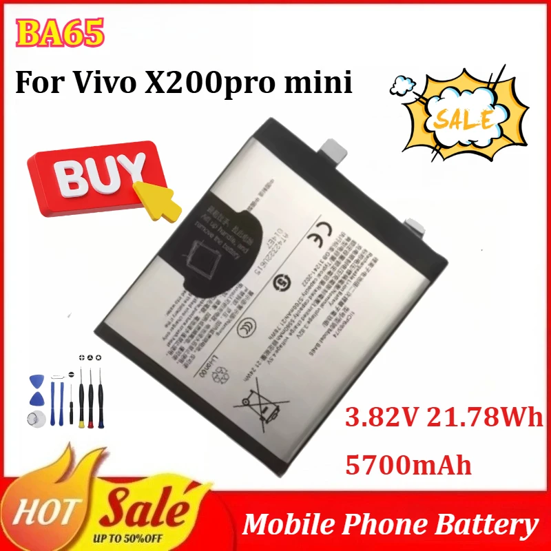 

New BA65 3.82V 21.78Wh 5700mAh Mobile Phone Battery for Vivo X200pro mini Replacement Battery