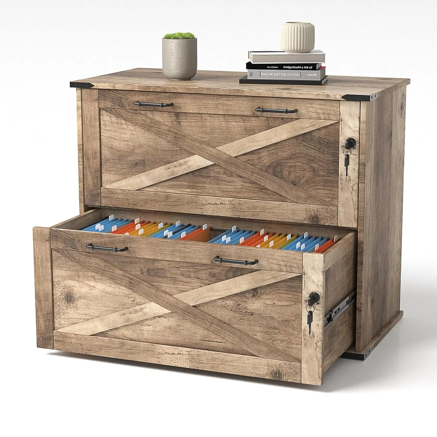 

Шкаф для документов с 2 ящиками и замком, органайзер для домашнего офиса, для хранения папок формата А4, современный, на заказ