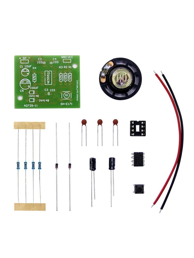 NE555 Doorbell Suite Produkcja elektroniczna Doorbell Suite Zestaw do samodzielnego montażu Ding dong dzwonek do drzwi PCB laboratorium spawalnicze — zdjęcie 2