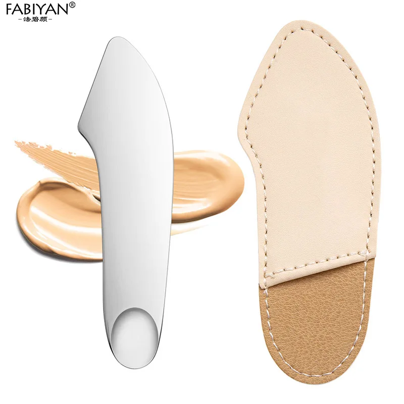 Raschietto Guasha in acciaio inossidabile con borsa in pelle Pu Spatola in metallo Massaggiatore facciale Strumenti per la cura della pelle del viso di bellezza Scheda Guasha