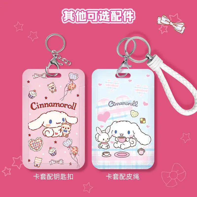 

Kawaii Sanrio Cinnamoroll Card Holder Cute Campus Card Student High Beauty Pendant Rice Card Protective Cover Girl Gift