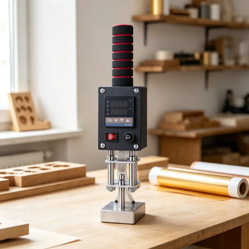 Handheld temperature controlled copper mold hot stamping machine for embossing logos on wooden leather and plastic cakes