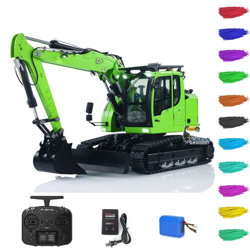업그레이드된 914 1/14 RC 유압 굴삭기 5방향 밸브 전기 굴착기 모델 RTR 건설 차량 프레이스키 X14 라디오 배터리
