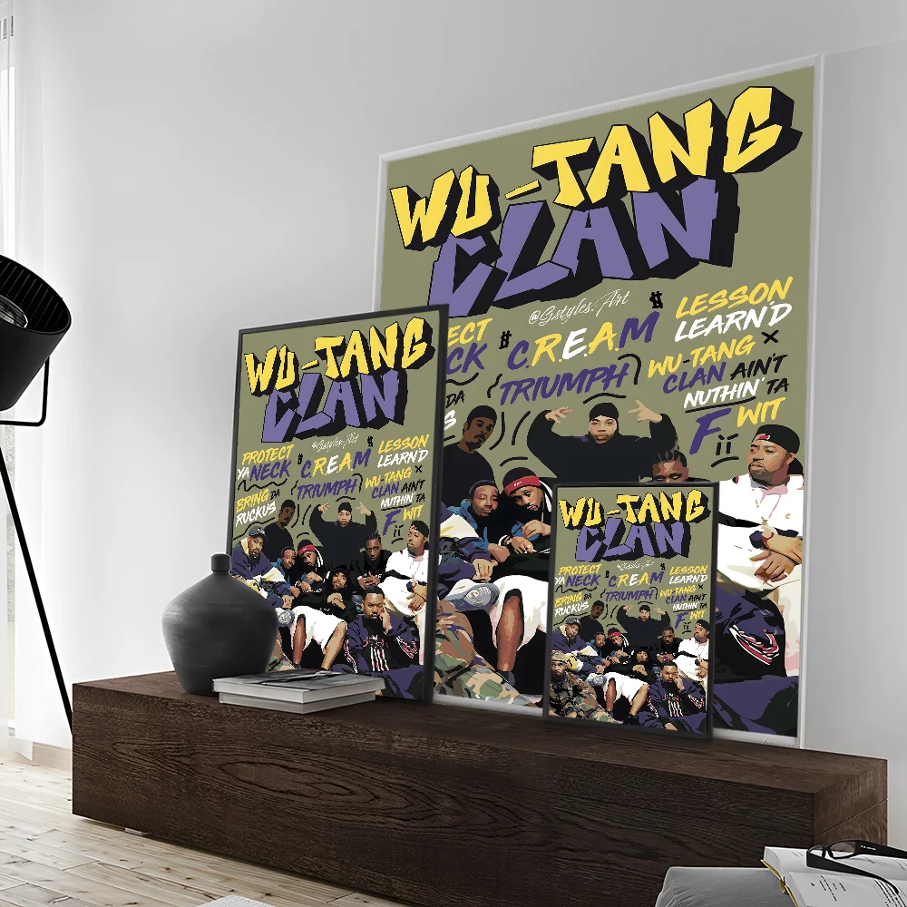 WU-T--TANG CLAN Classic Anime Poster Waterproof Paper Sticker Coffee House Bar Room Wall Decor