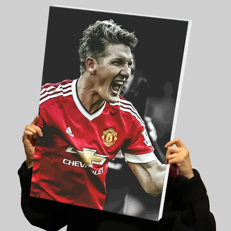 Schweinsteiger imprime cartaz jogador de futebol personalizado pintura em tela fotos da arte da parede para sala estar decoração interior fotos