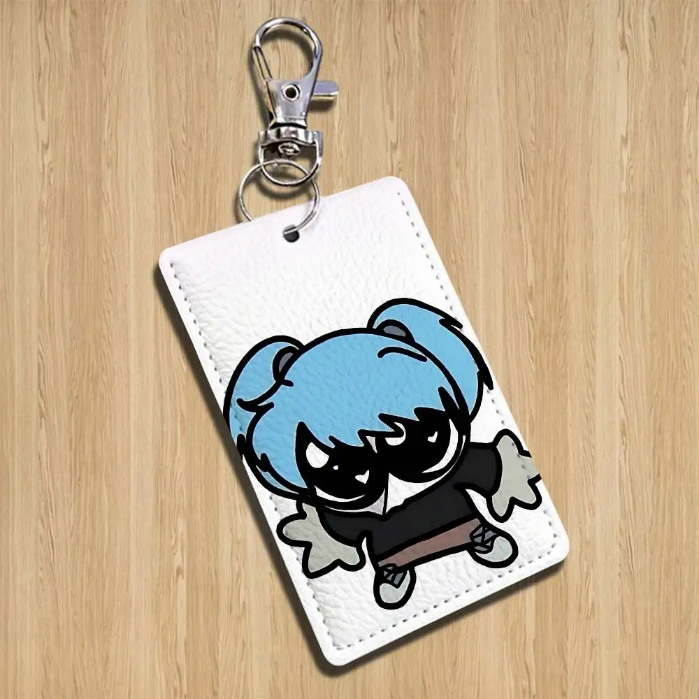 Portachiavi Wicked Sally Face, ideale per carte di credito, tessere pubblicitaterici, badge e portafogli, con motivo testurizzato