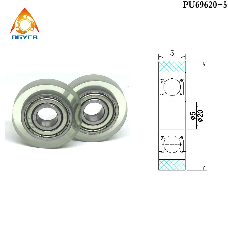 1pcs OD 10 mm PU Coated Rollers With 693 Bearing 3x10x4 mm PU69310-4 Polyurethane Forming Wheels PU693 Rubber Covered Pulleys