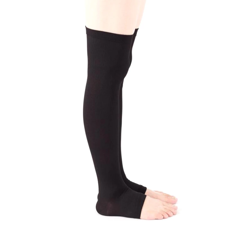 Medias de compresión médicas hasta la rodilla con punta abierta, medias de venas varicosas, Brace de compresión Unisex, envoltura moldeadora, 18-21mm