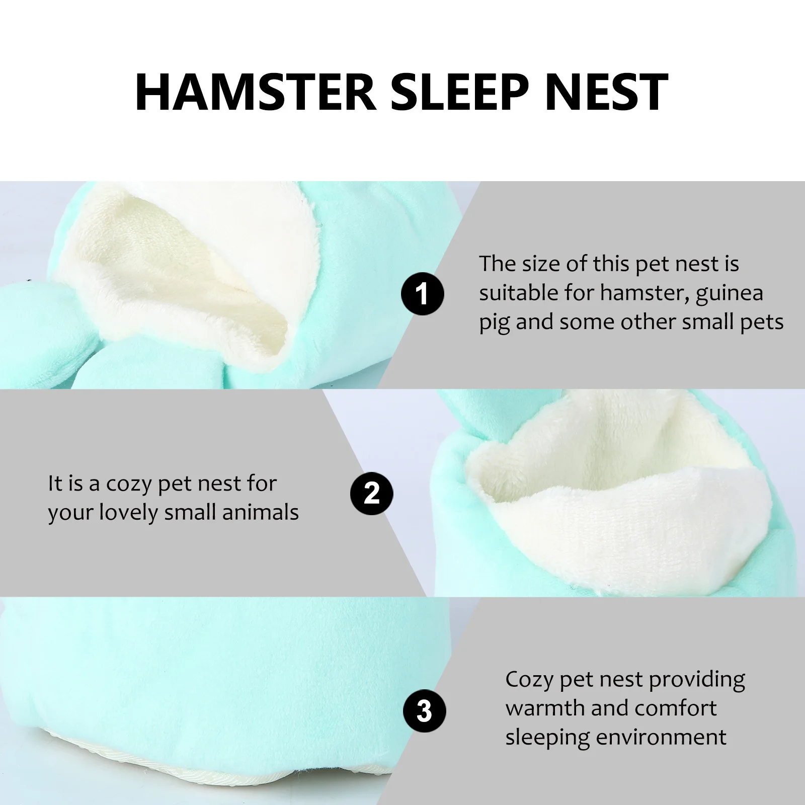 

Pet Warm Nest Mini Handheld Small Pet Den For Hamster Guinea Pig Cozy Sleeping House Lightweight Cotton Nest Comfortable Warm