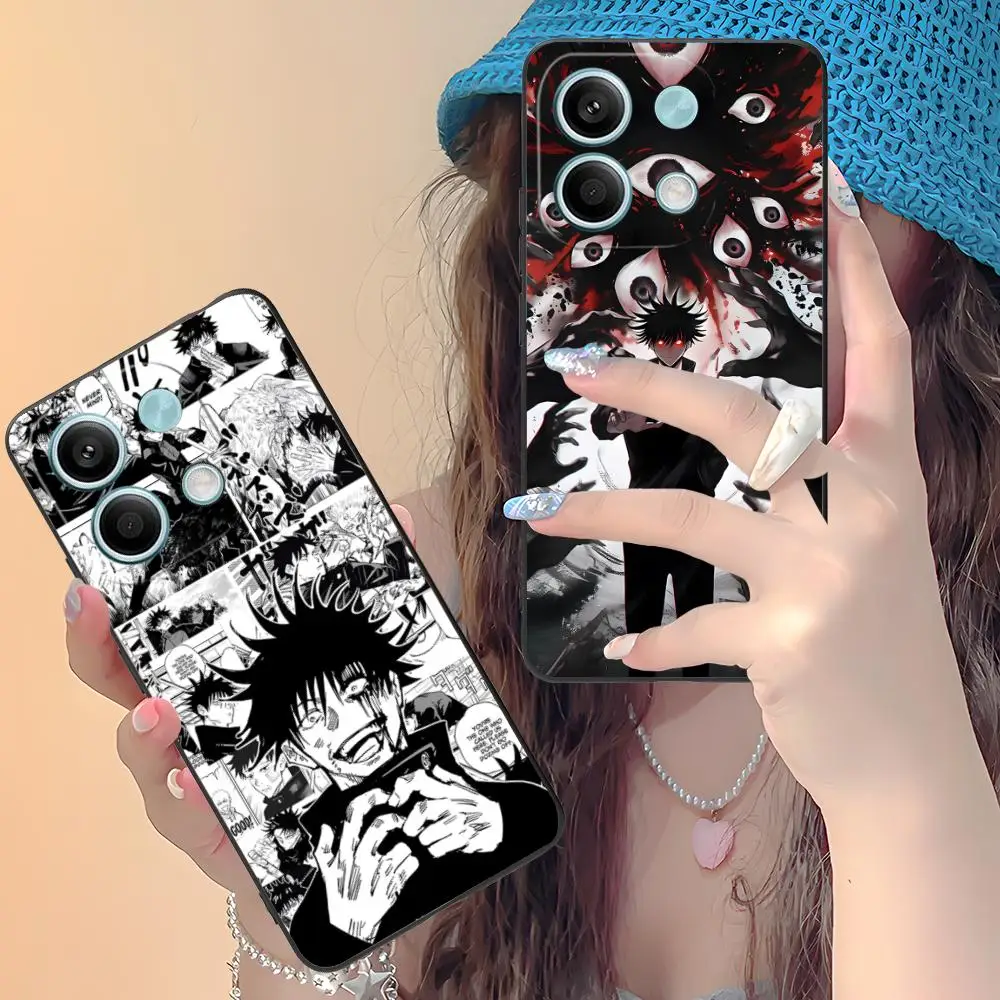 

Чехол для мобильного телефона Jujutsu Kaisen Megumi для Xiaomi Redmi Note 14 13 12 11 S Pro Plus 4G 5G с цветным принтом, роскошный чехол