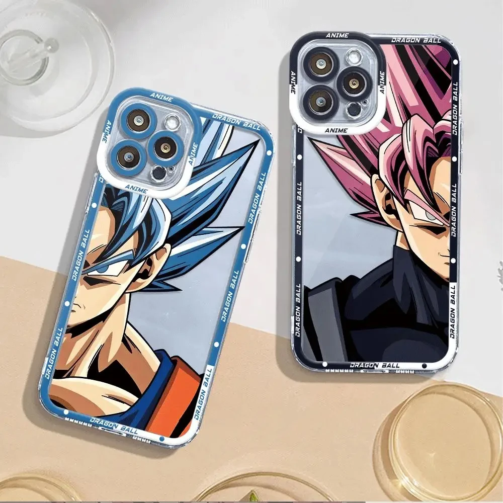 New MINISO D-Dragon Ball Z Cartoon Phone Case For iPhone 15 14 13 11 12 PRO MAX XS XR 7 8 PLUS Anti Drop Transparent Phone Case