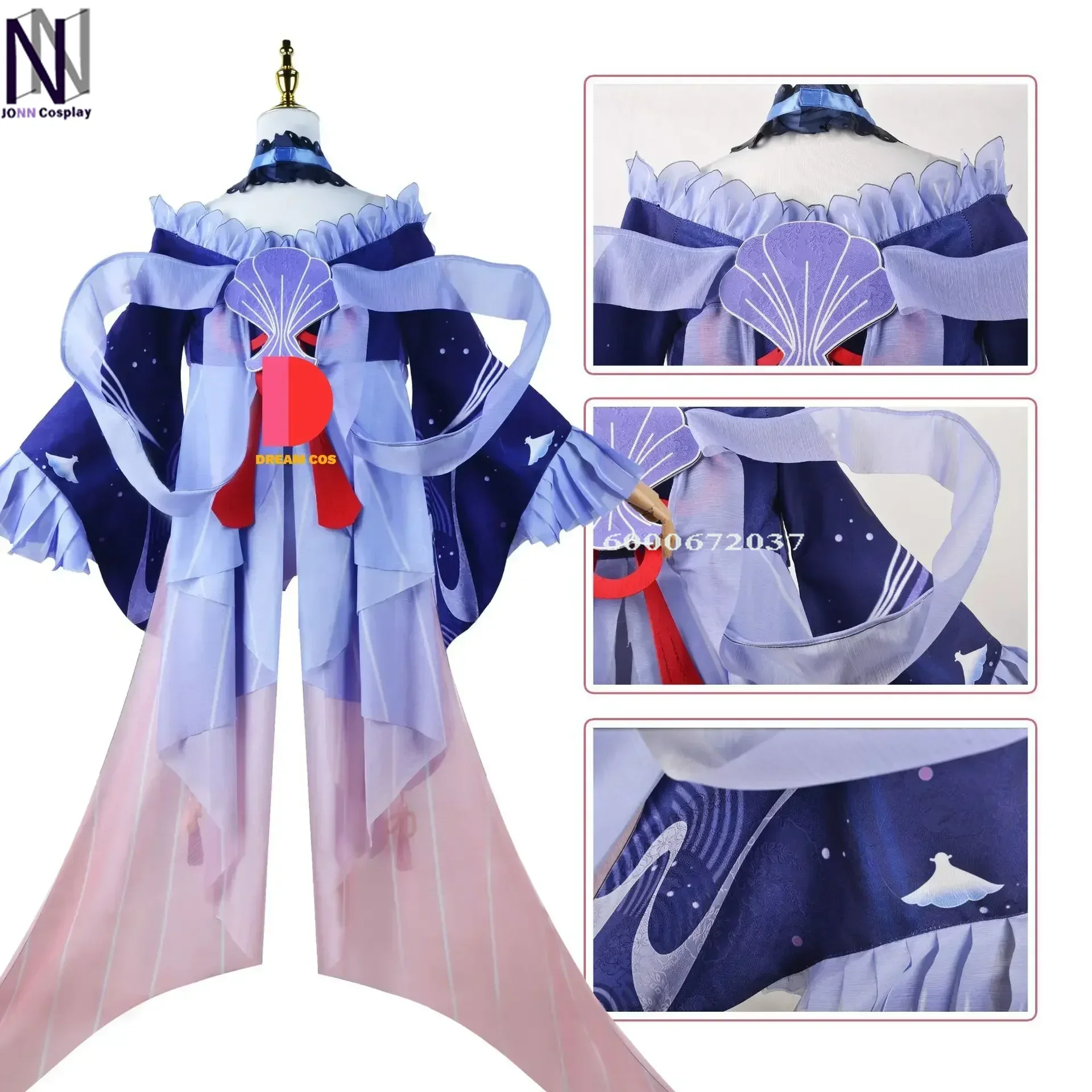 Genshin Impact Game Sangonomiya Kokomi Cosplay Costume Pearl of Wisdom Dress Wig Full Set Comic Con Halloween Outfit Accessories