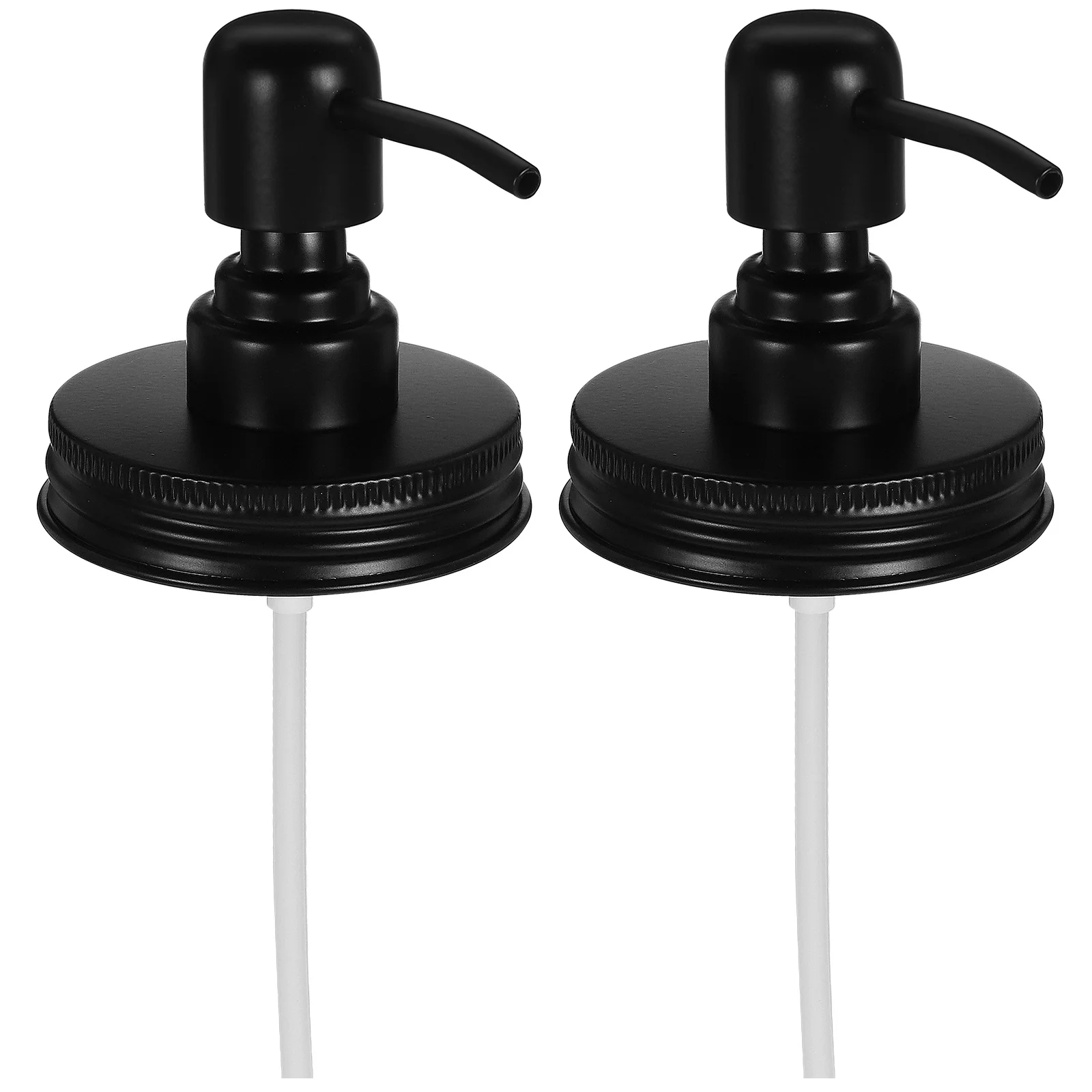 

2Pcs Glass Jar Pump Lid Stainless Steel Dispenser Lotion Kitchen Bathroom Modern Stylish Long Lasting Wear Resistant Smooth