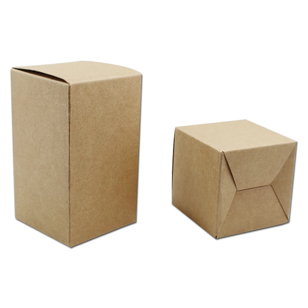 

20Pcs/lot Brown Kraft Paper Foldable Boxes DIY Gift Package Boxes Folding Cardboard Carton Boxes for Wedding Party Storage Box